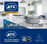 تابه مرغ سایز 38 طوسی درب چدن ای تی سی atc - تصویر 3