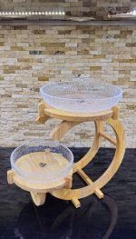استند پذیرایی چوبی دوطبقه شیشه ترک راسا - Image 2