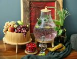 کلمن شیشه ای پایه چوب طرح ایکیا شیشه الماسی (تَرَک دار)