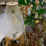 کلمن شیشه ای پایه چوب طرح اریکا شیشه الماسی (تَرَک دار)