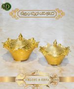 قندان گرد بزرگ طلایی دلونی Deloni - Image 2