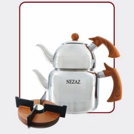 NEZAZ-2305-steel-450x450 کتری و قوری 2/5 لیتر برند نزاز NEZAZ مدل 2305 - Image 1