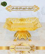 شیرینی خوری طلایی تاج پایه دار دلونی Deloni
