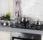 سرویس قابلمه استیل 9 پارچه کرکماز KORKMAZ مدل A_1800 - Image 6
