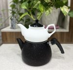کتری و قوری هرمی گرانیتی کادویی رنگ مشکی