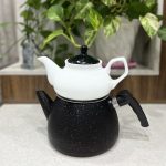 کتری و قوری هرمی گرانیتی کادویی رنگ مشکی
