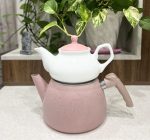 کتری و قوری هرمی گرانیتی کادویی رنگ صورتی