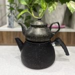 کتری و قوری هرمی گرانیتی کادویی رنگ مشکی در گرانیت