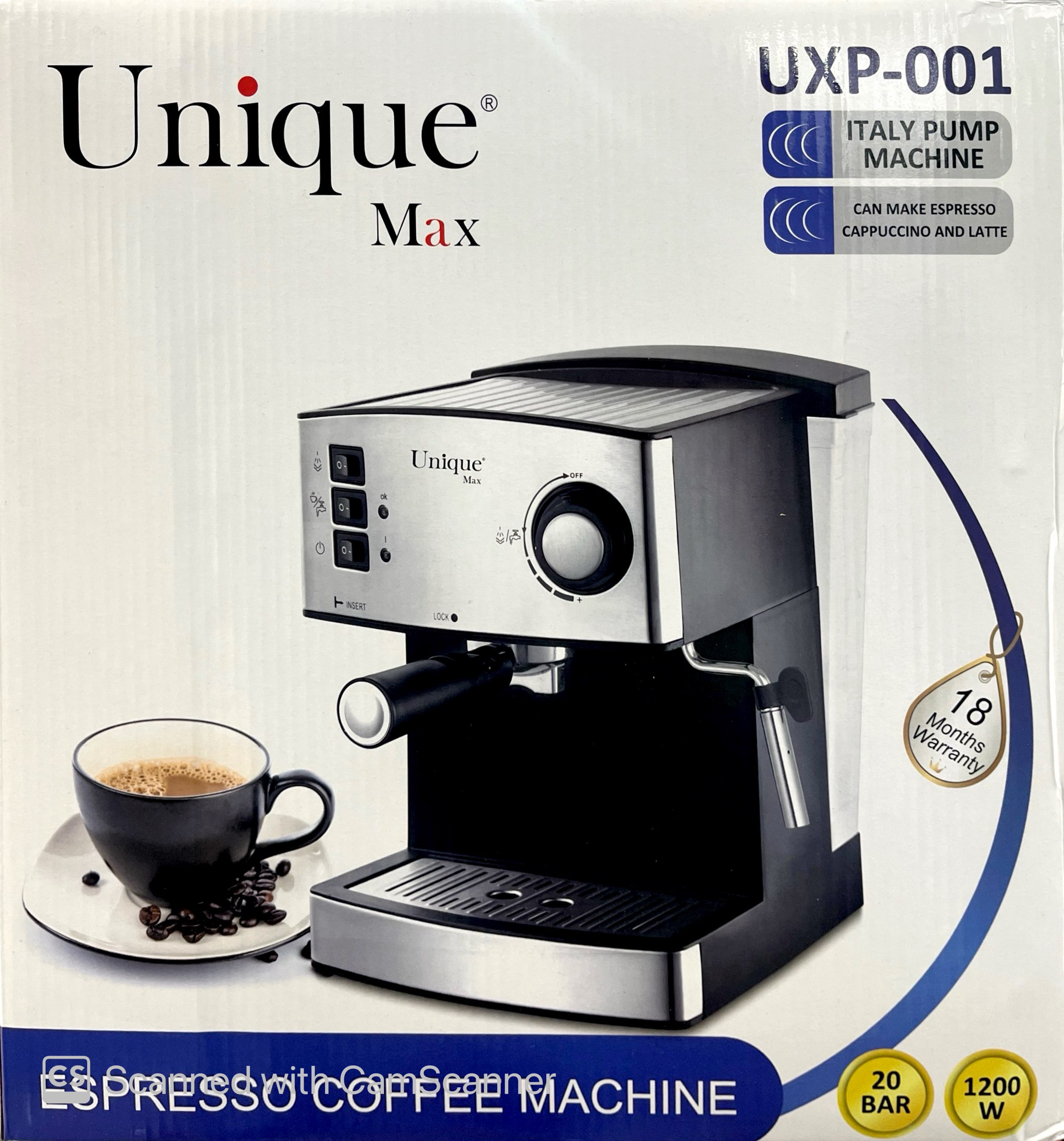 CamScanner 4-26-26 17.24_1 اسپرسو ساز یونیک مکس Unique max مدل UXP-01 - Image 1