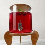 کلمن شیشه ای پایه و در چوب مدل استوانه