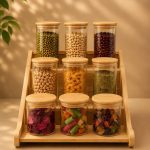 پاسماوری 9 پارچه پیرکس گرد درب بامبو