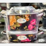 سرویس قابلمه ۵ پارچه مربع JNC تفلون جنوب گرانیتی طرح گل 1